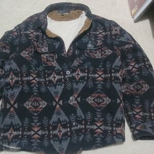 Patterned Jacket with Sherpa Lining